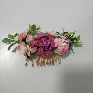 Floral bridal hair comb hairpiece
